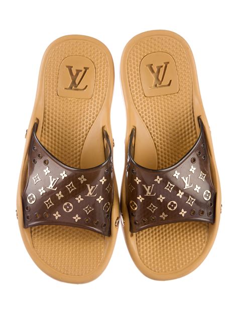 louis vuitton slides with lock|Louis Vuitton slides for ladies.